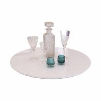 Prato Giratório Off Com Vidro Cor Branco - 1