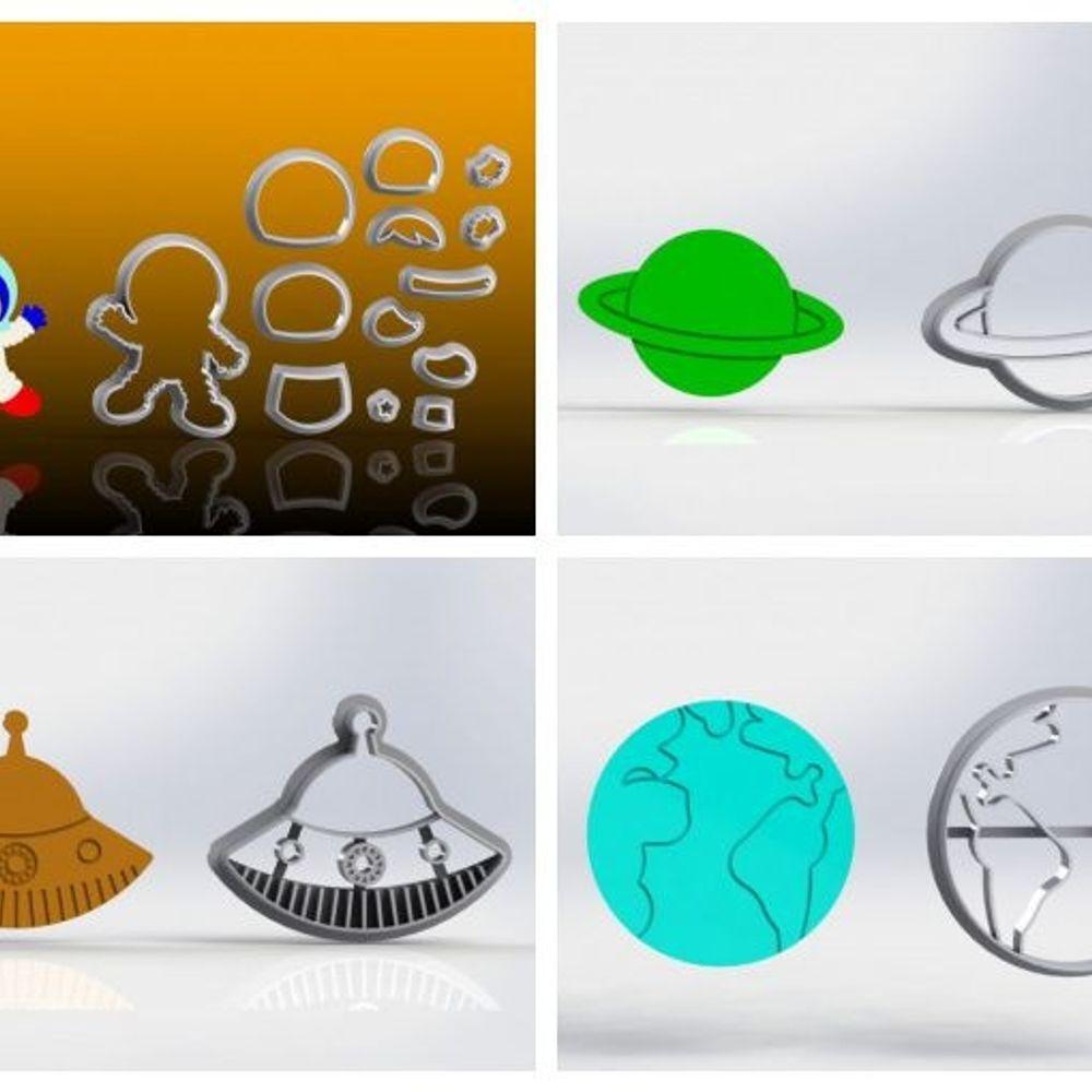 Cortador Kit Astronauta 4 Modelos Tamanho 5Cm - 1