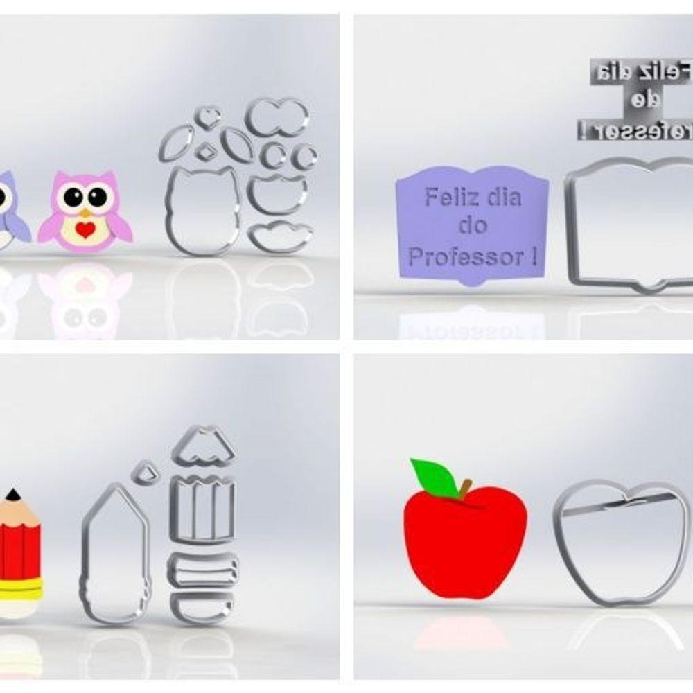 Cortador Kit Dia Dos Professores 4 Modelos Mod 02 5Cm - 5