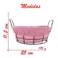 Cesto Multiuso Porta Frutas Aço Inox Rosa Fruteira 25cm - 3