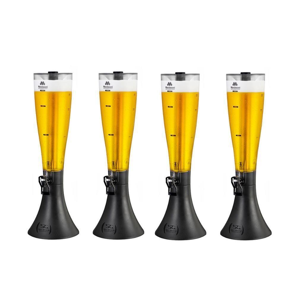Kit - 4 Torres De Chopp Tulipa 3,5l Super Gelada - Marchesoni - 1