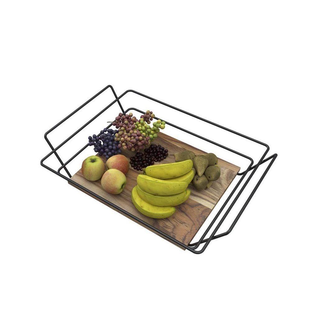 Fruteira Retangular Com Madeira - Stolf - 1