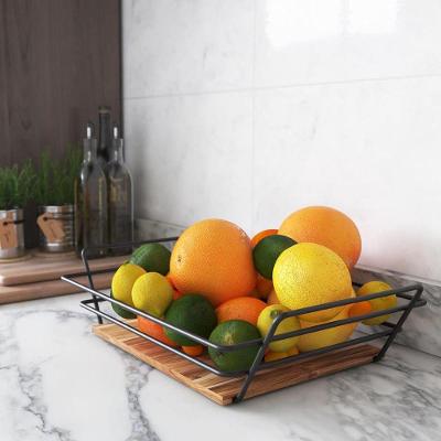 Fruteira Retangular Com Madeira - Stolf