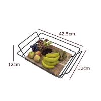 Fruteira Retangular Com Madeira - Stolf - 6