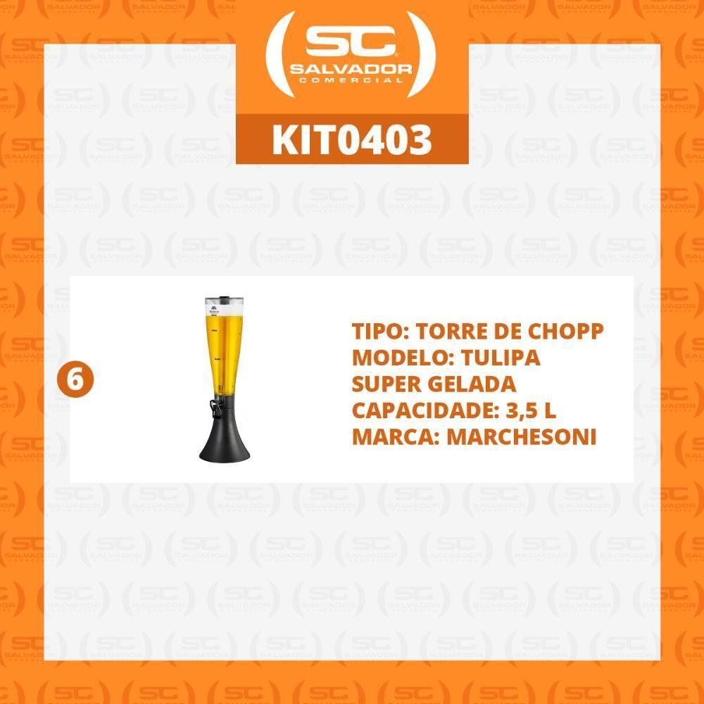 Kit - 6 Torres De Chopp Tulipa 3,5l Super Gelada - Marchesoni - 5