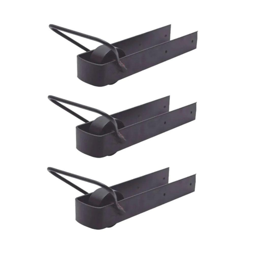 Kit 3 Pares De Trinco Correr Porteira Com Rodinha 350X70Mm. - 1