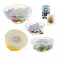 Kit 6 Tampas De Silicone Reutilizável Universal Elástica Multiuso Transparente - 1