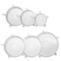 Kit 6 Tampas De Silicone Reutilizável Universal Elástica Multiuso Transparente
