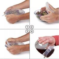 Kit 6 Tampas De Silicone Reutilizável Universal Elástica Multiuso Transparente - 7