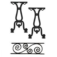 Kit Par Pé De Mesa E Trava Paris Em Ferro Fundido Jardim. - 2