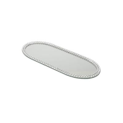Bandeja Espelhada Oval Em Vidro 20x10cm Wolff