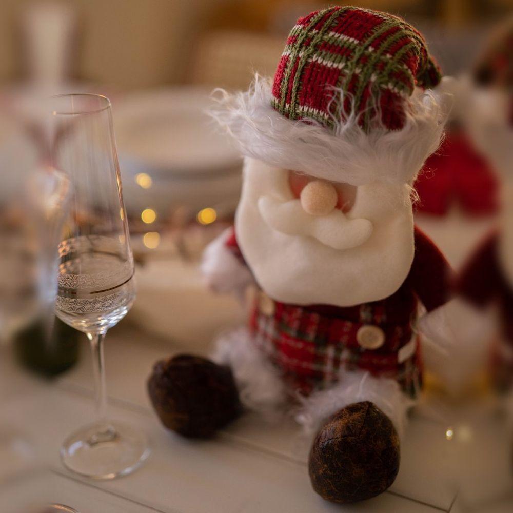 Boneco De Natal Decorativo Sentado Em Poliéster 29cm Papai Noel - 3