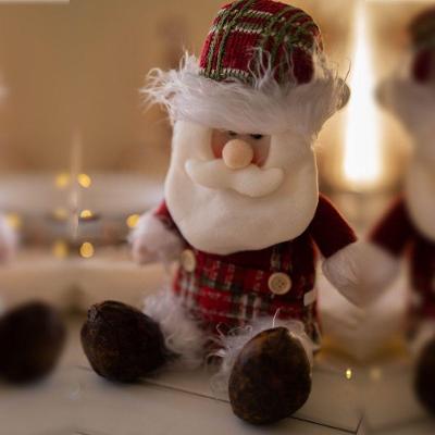 Boneco De Natal Decorativo Sentado Em Poliéster 29cm Papai Noel