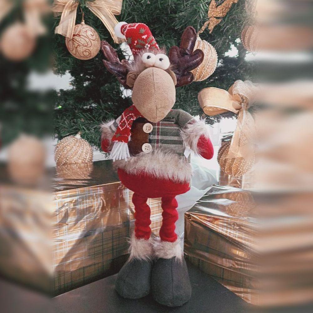 Boneco De Natal Decorativo Em Poliéster Com Ajuste De Altura 42cm Rena - 2