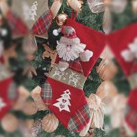 Bota De Natal Decorativa Suspensa Em Poliéster Xadrez 27x47cm Papai Noel - 2