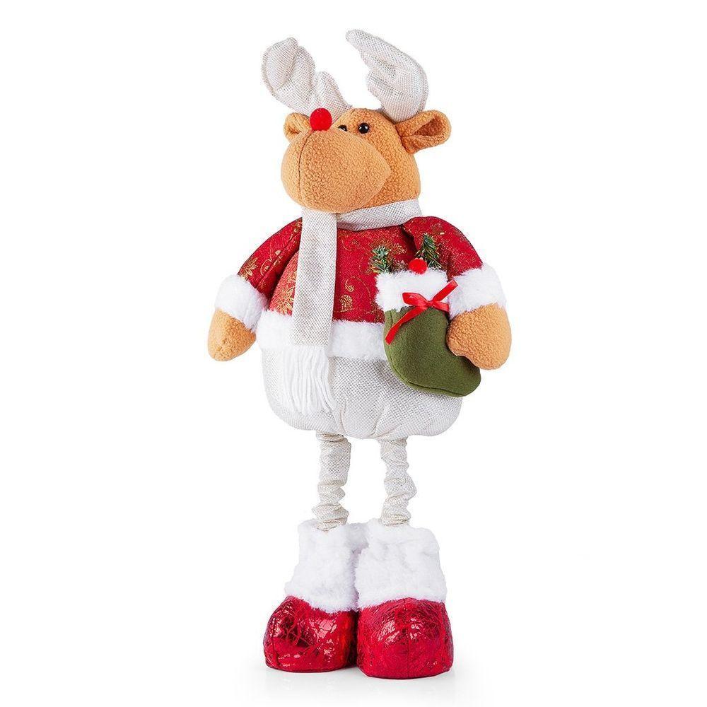 Boneco De Natal Decorativo Em Poliéster Brilho Com Ajuste De Altura 78cm Rena - 1