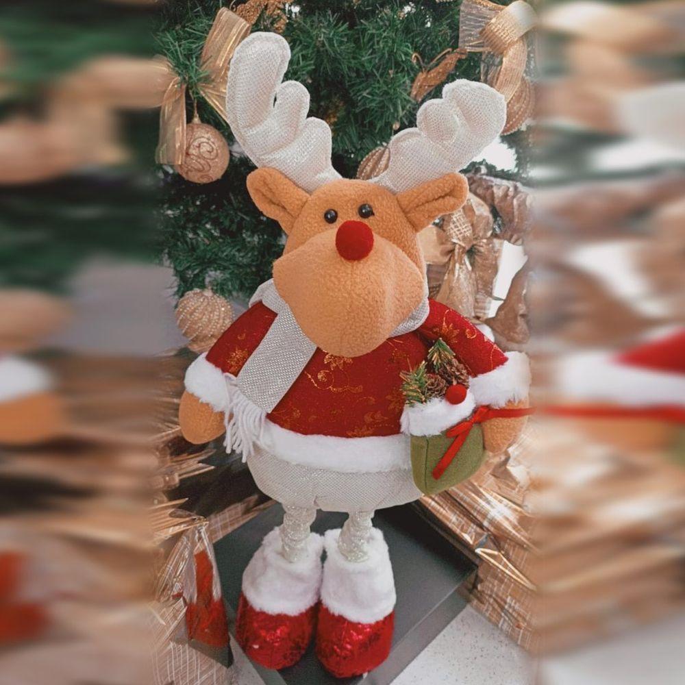 Boneco De Natal Decorativo Em Poliéster Brilho Com Ajuste De Altura 78cm Rena - 2
