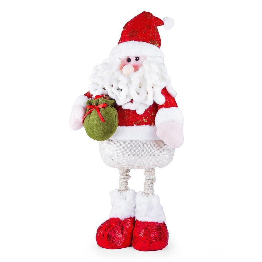 Boneco De Natal Decorativo Em Poliéster Brilho Com Ajuste De Altura 78cm Papai Noel - 1