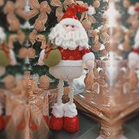 Boneco De Natal Decorativo Em Poliéster Brilho Com Ajuste De Altura 78cm Papai Noel