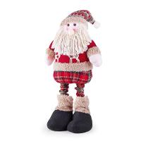 Boneco De Natal Decorativo Em Poliéster Xadrez Com Ajuste De Altura 78cm Papai Noel - 1
