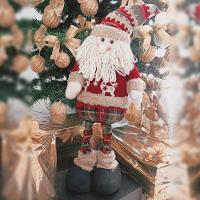 Boneco De Natal Decorativo Em Poliéster Xadrez Com Ajuste De Altura 78cm Papai Noel - 2