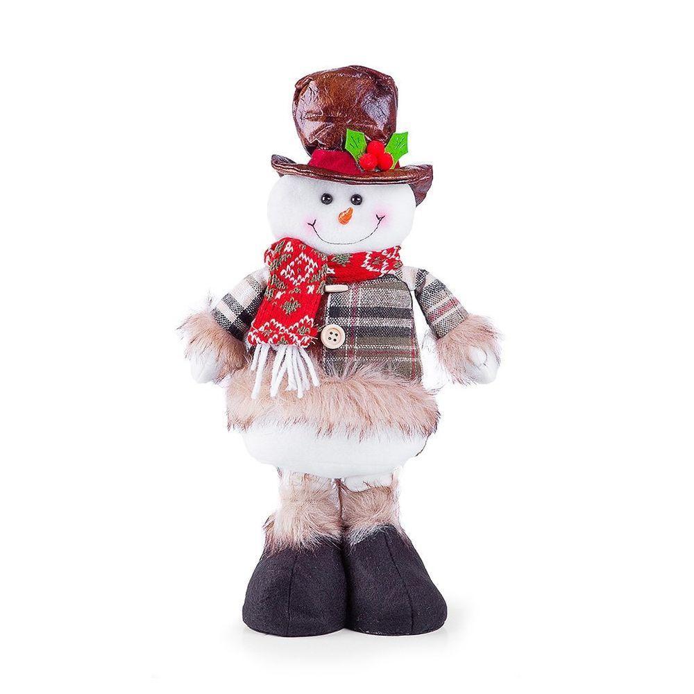 Boneco De Natal Decorativo Em Poliéster Com Ajuste De Altura 42cm Boneco De Neve - 1