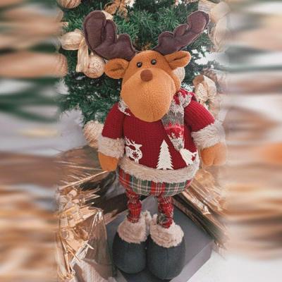 Boneco De Natal Decorativo Em Poliéster Xadrez Com Ajuste De Altura 78cm Rena