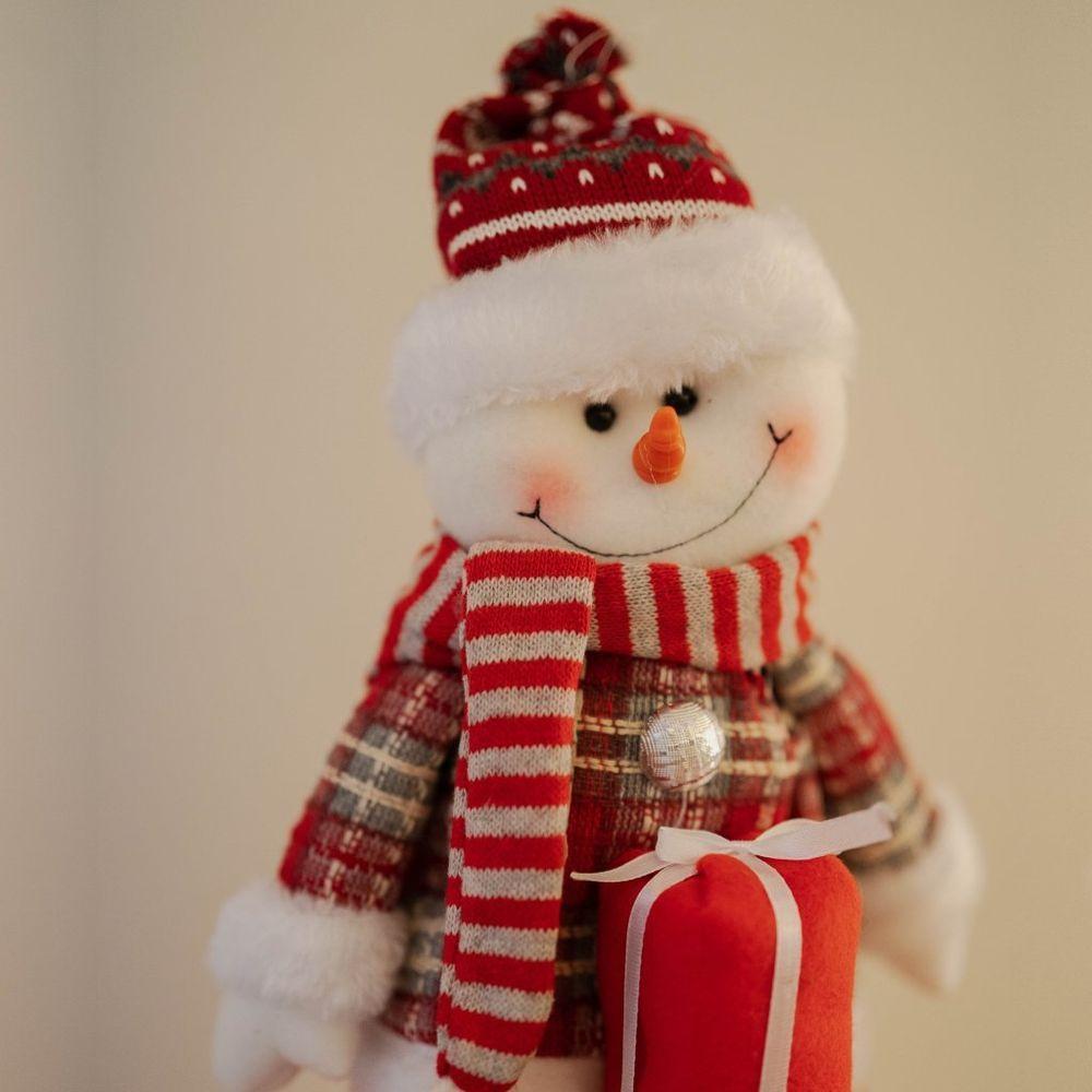 Escada De Natal Decorativa Em Poliéster Com Boneco 65cm Boneco De Neve - 2