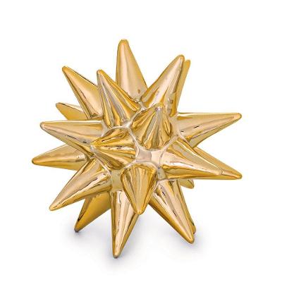 Enfeite Em Cerâmica Dourado 15x16cm