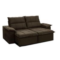 Sofá Solar Cesky 3 Lugares Retrátil E Reclinável 2,00m Gralha Azul Marrom - 1