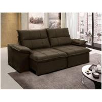 Sofá Solar Cesky 3 Lugares Retrátil E Reclinável 2,00m Gralha Azul Marrom - 2