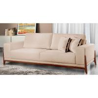 Sofá Fixo Magnus 3 Lugares Luxo 210cm Castellar Móbile Bege Claro - 2