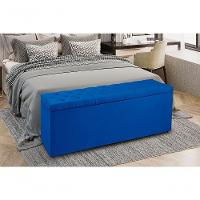 Recamier Baú 1,60m Madrid Suede Azul Marinho - 1