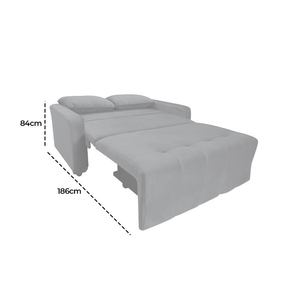 Sofá Cama Para Sala De Estar Amora New Suede - Cinza Cinza - 5