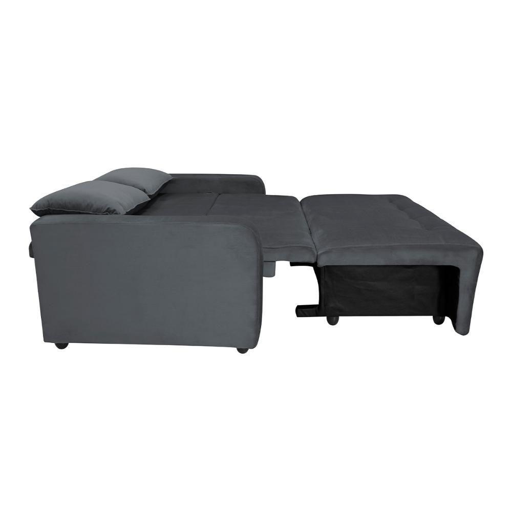 Sofá Cama Para Sala De Estar Amora New Suede - Cinza Cinza - 7