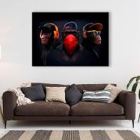 Quadro Macacos Br Artes Médio 84x54 - 5