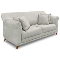 Sofá 2 Lugares 1,80m Veludo Pés Castanho Cinza Prata - 1