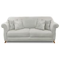 Sofá 2 Lugares 1,80m Veludo Pés Castanho Cinza Prata - 7