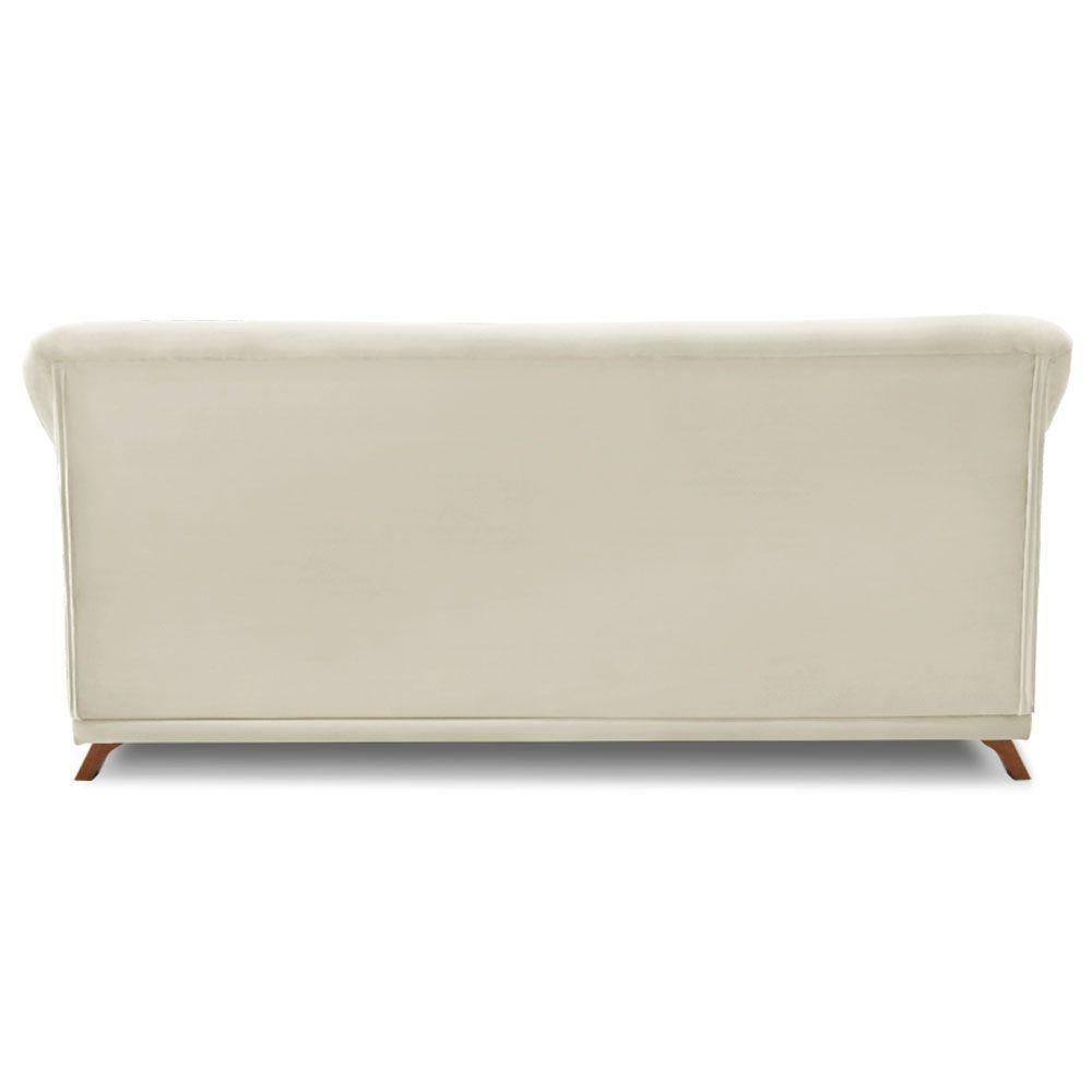 Sofá 2 Lugares 1,80m Veludo Pés Castanho Bege - 5