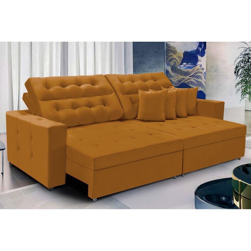 Sofá Texas 3.00m Retrátil E Reclinável - Terra - 1