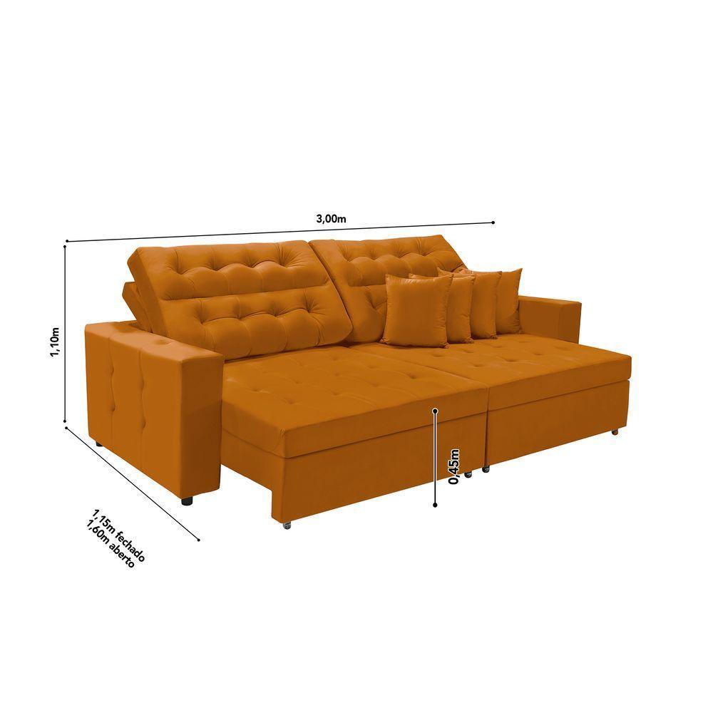 Sofá Texas 3.00m Retrátil E Reclinável - Terra - 2