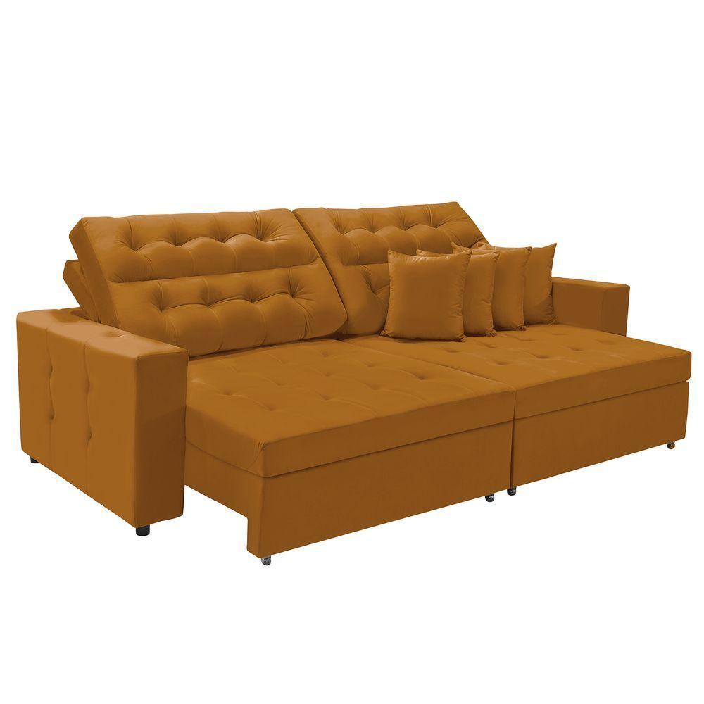 Sofá Texas 3.00m Retrátil E Reclinável - Terra - 3