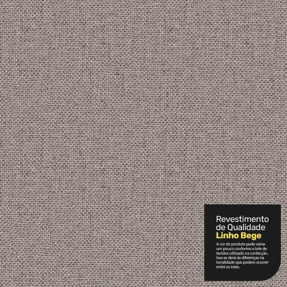 Poltrona De Amamentação E Descanso Zoe Com Base Balanço E Puff Linho Bege - Desk Design - 3