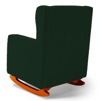 Poltrona De Amamentação E Descanso Zoe Com Base Balanço Veludo Verde - Desk Design - 7