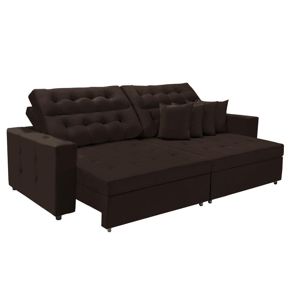 Sofá Texas 3.00m Retrátil E Reclinável - Marrom - 2