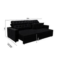 Sofá Texas 3.00m Retrátil E Reclinável - Preto - 3