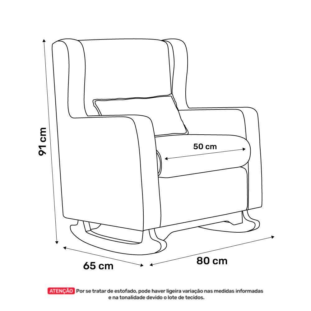 Poltrona De Amamentação E Descanso Zoe Com Base Balanço Linho Cacau - Desk Design - 9