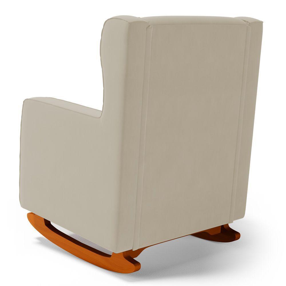 Poltrona De Amamentação E Descanso Zoe Com Base Balanço Sintético Bege - Desk Design - 6