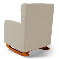 Poltrona De Amamentação E Descanso Zoe Com Base Balanço Suede Bege - Desk Design