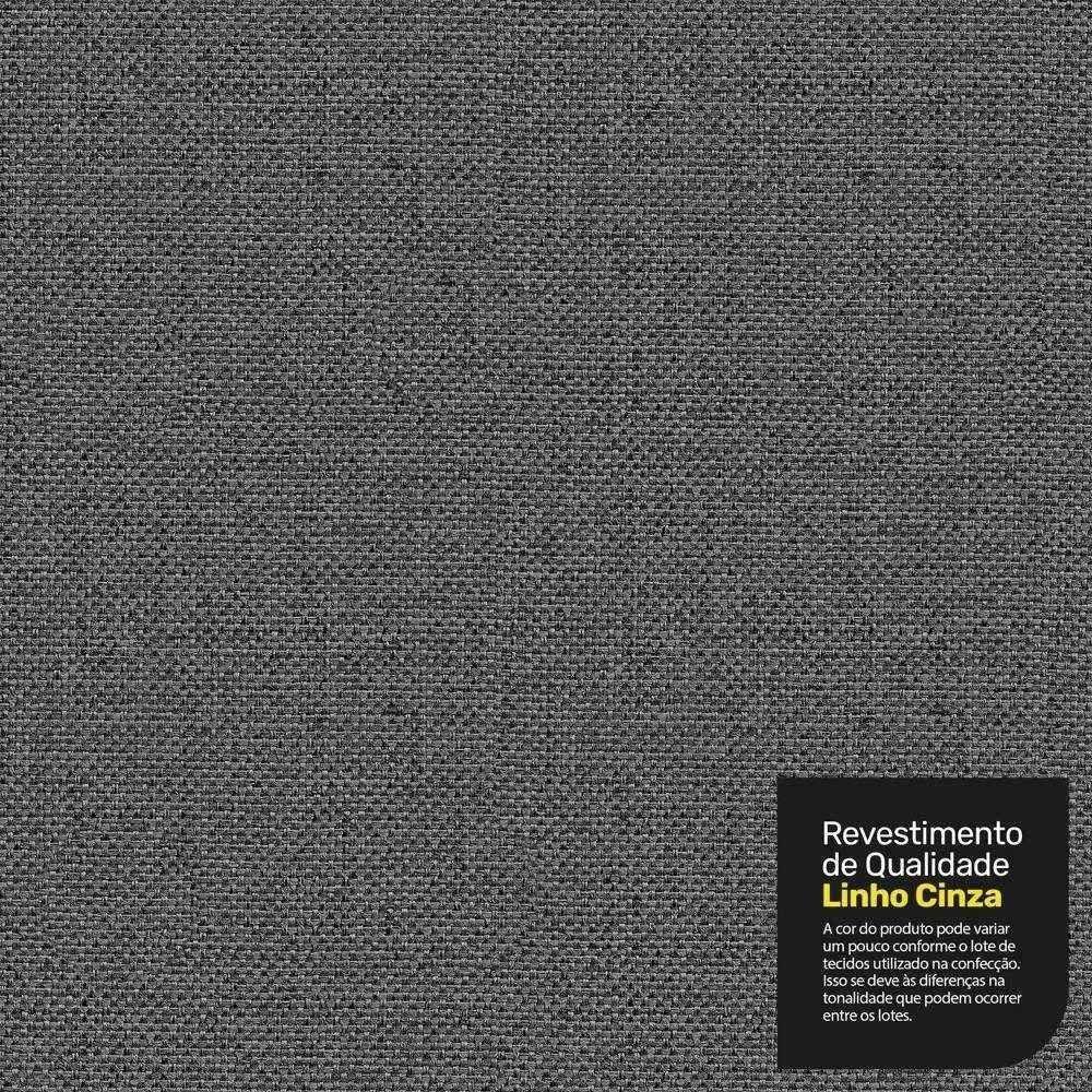 Poltrona De Amamentação E Descanso Zoe Com Base Balanço E Puff Linho Cinza - Desk Design - 2